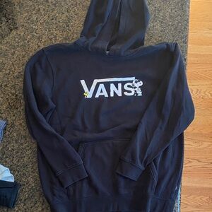 Vans Men's Navy Hoodie with Snoopy Graphic